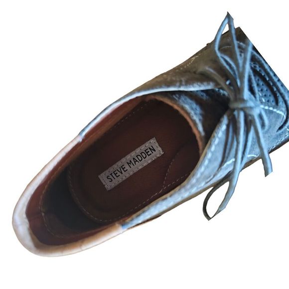 Steve Madden Mens SZ 9 Hendric 305 Green Suede Oxford Shoes - Picture 7 of 8